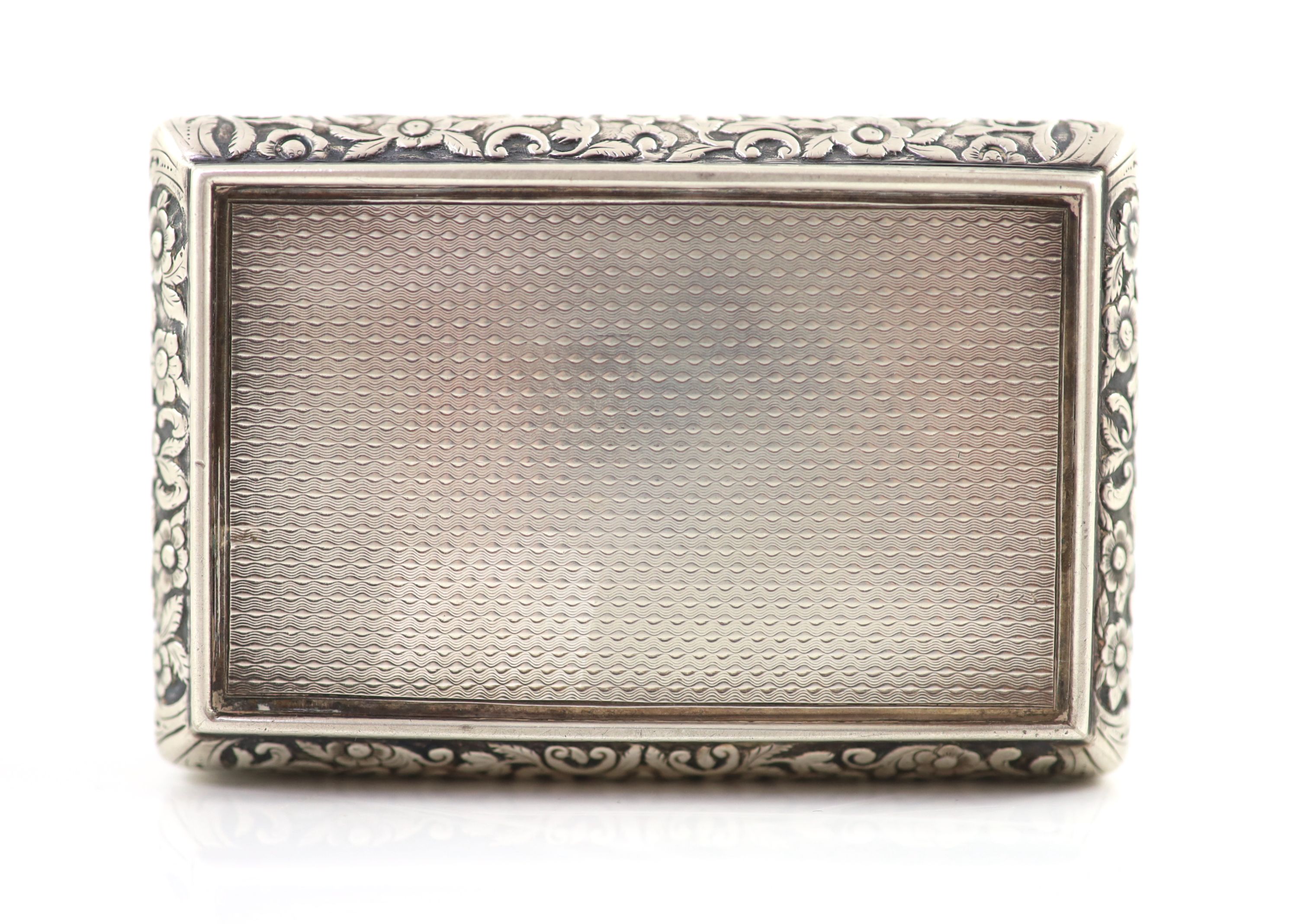 An early Victorian silver table snuff box, by Nathaniel Mills